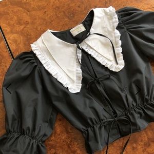 Maison Cleo Angèle Blouse size XS black and white